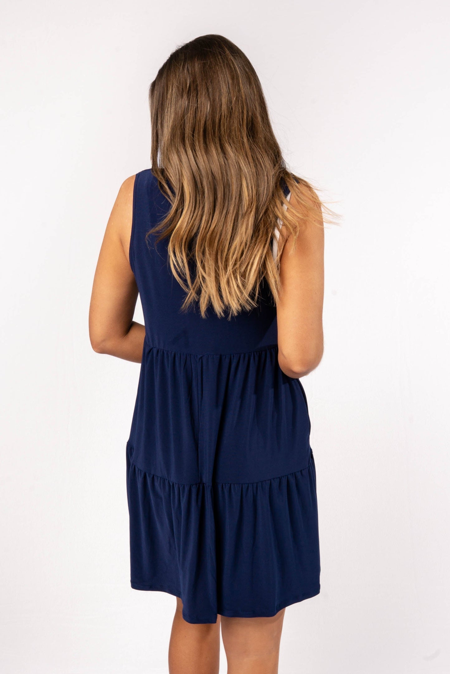 Liz Solid Tiered Dress