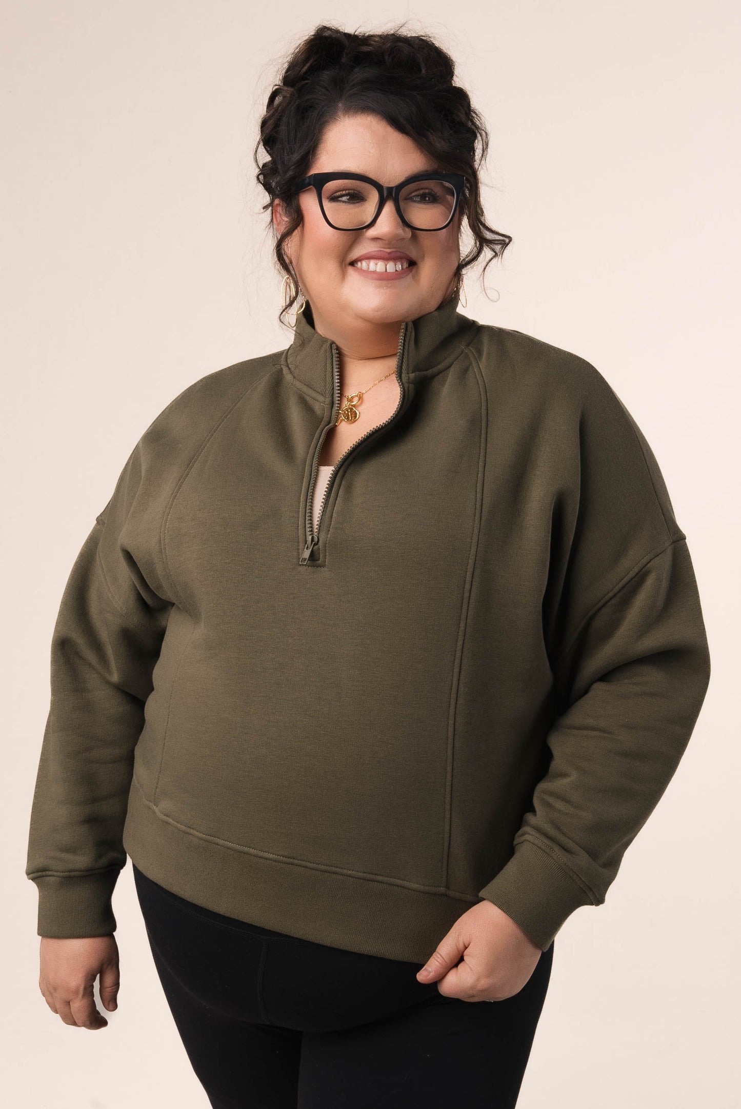 Seamed Half Zip Sweatshirt
