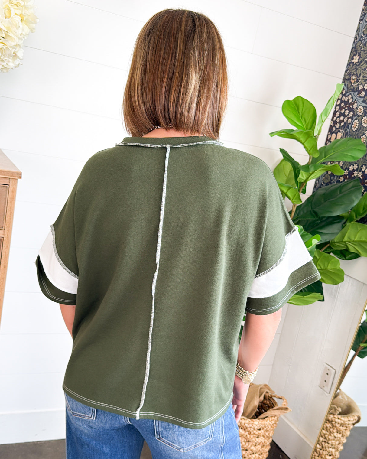 On The Sideline Striped French Terry Top