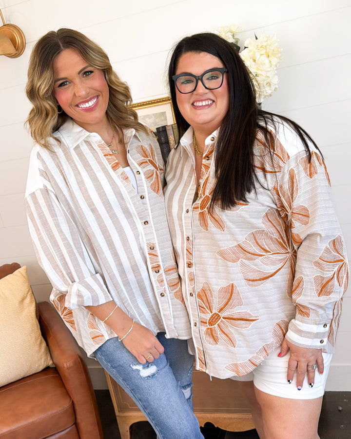 Wild Dreams Mixed Print Hi-Lo Shirt