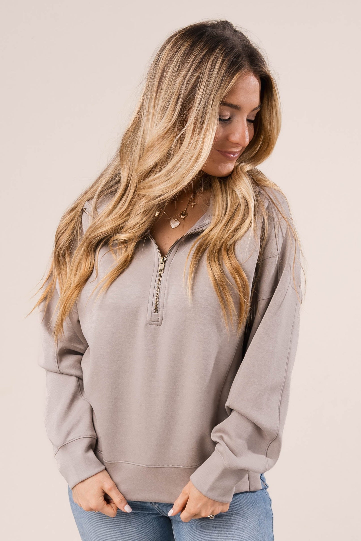 Seamed Half Zip Pullover *Final Sale*
