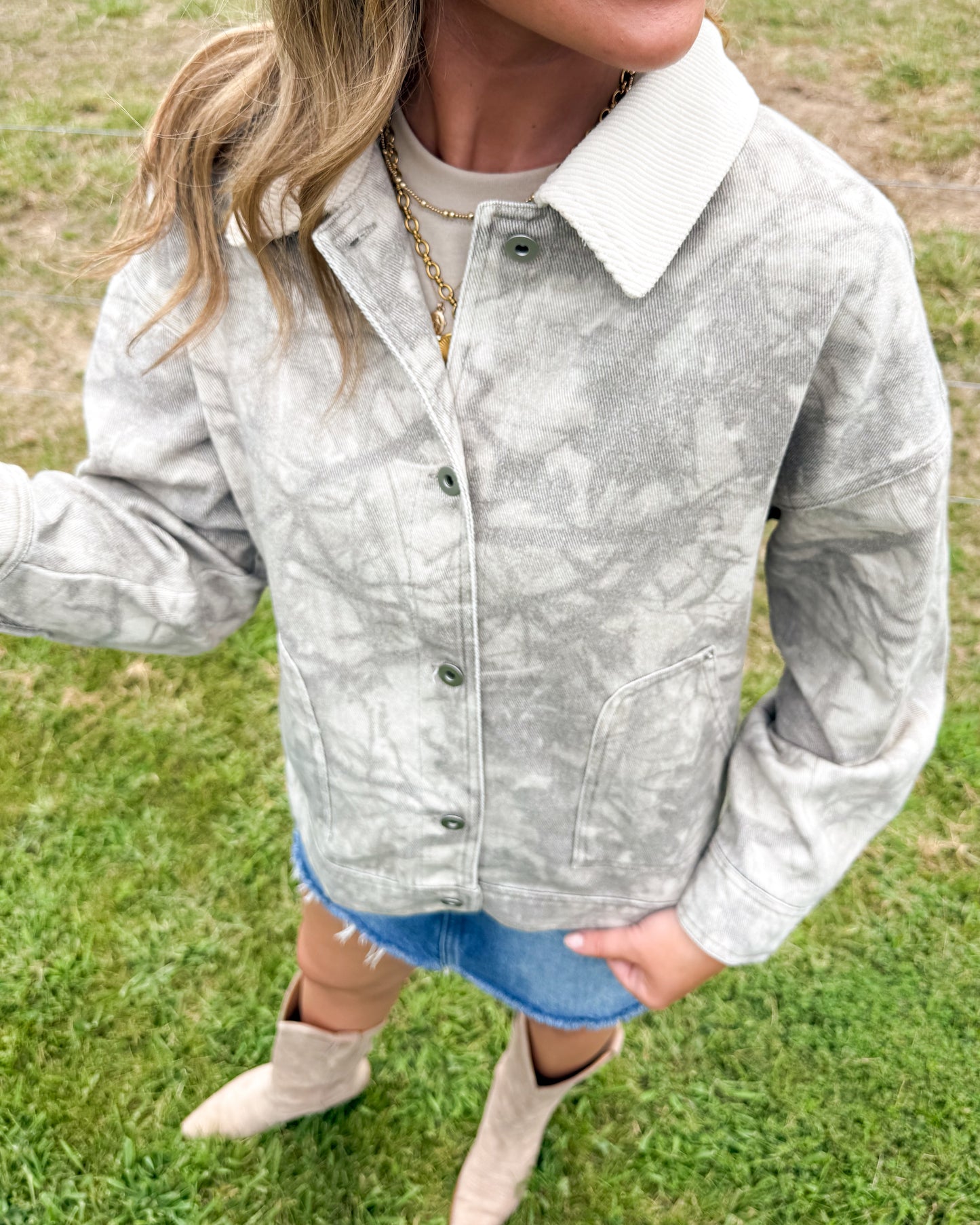 Backroads Camo Contrast Collar Jacket