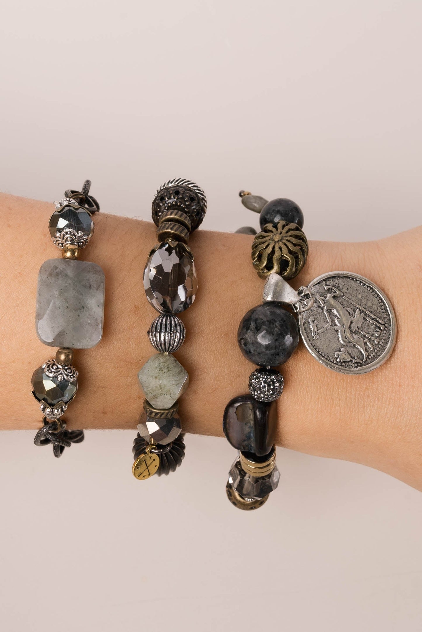 Vintage Bead + Charm Bracelet Set