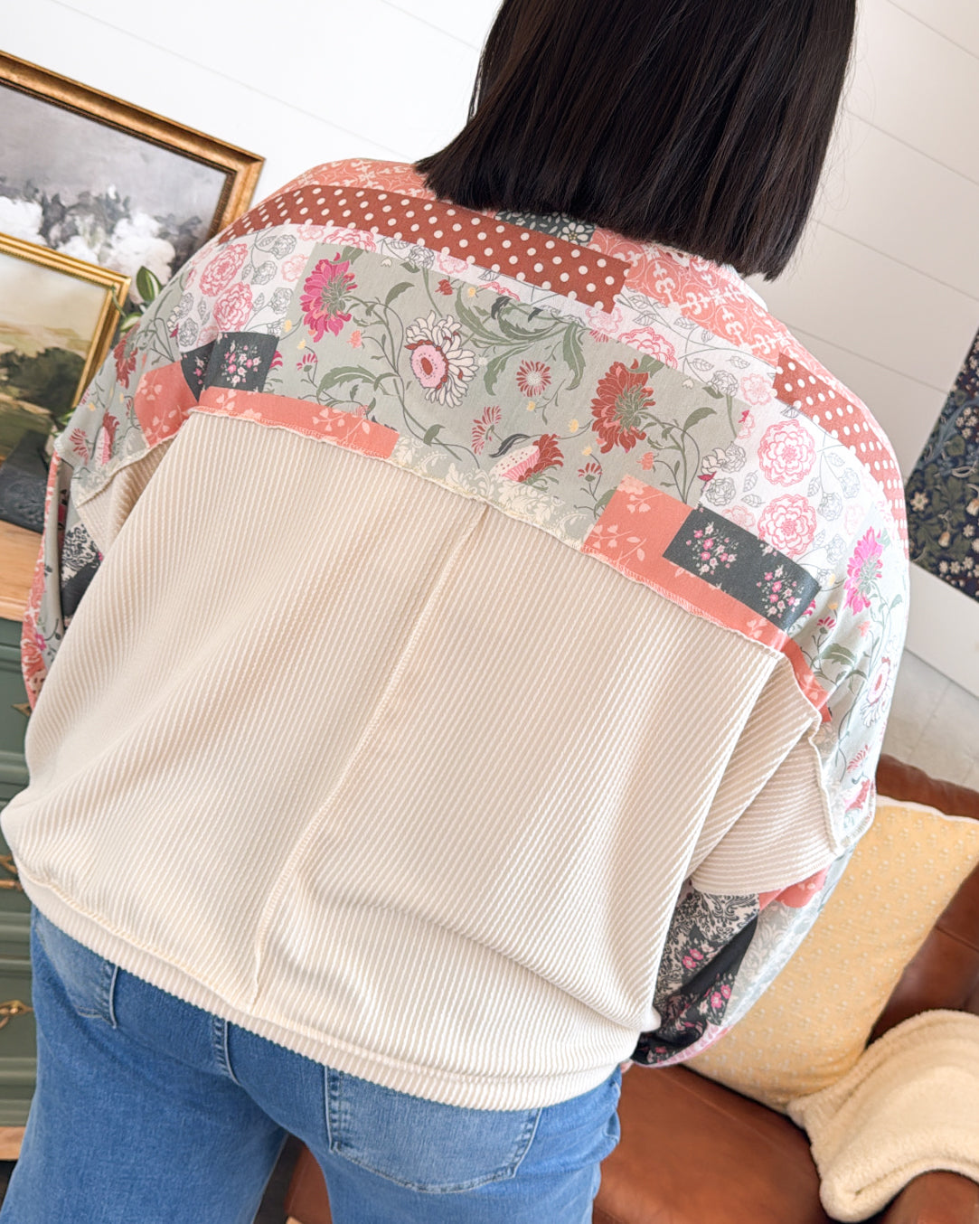 An Artful Mix Patchwork Drop Shoulder Top