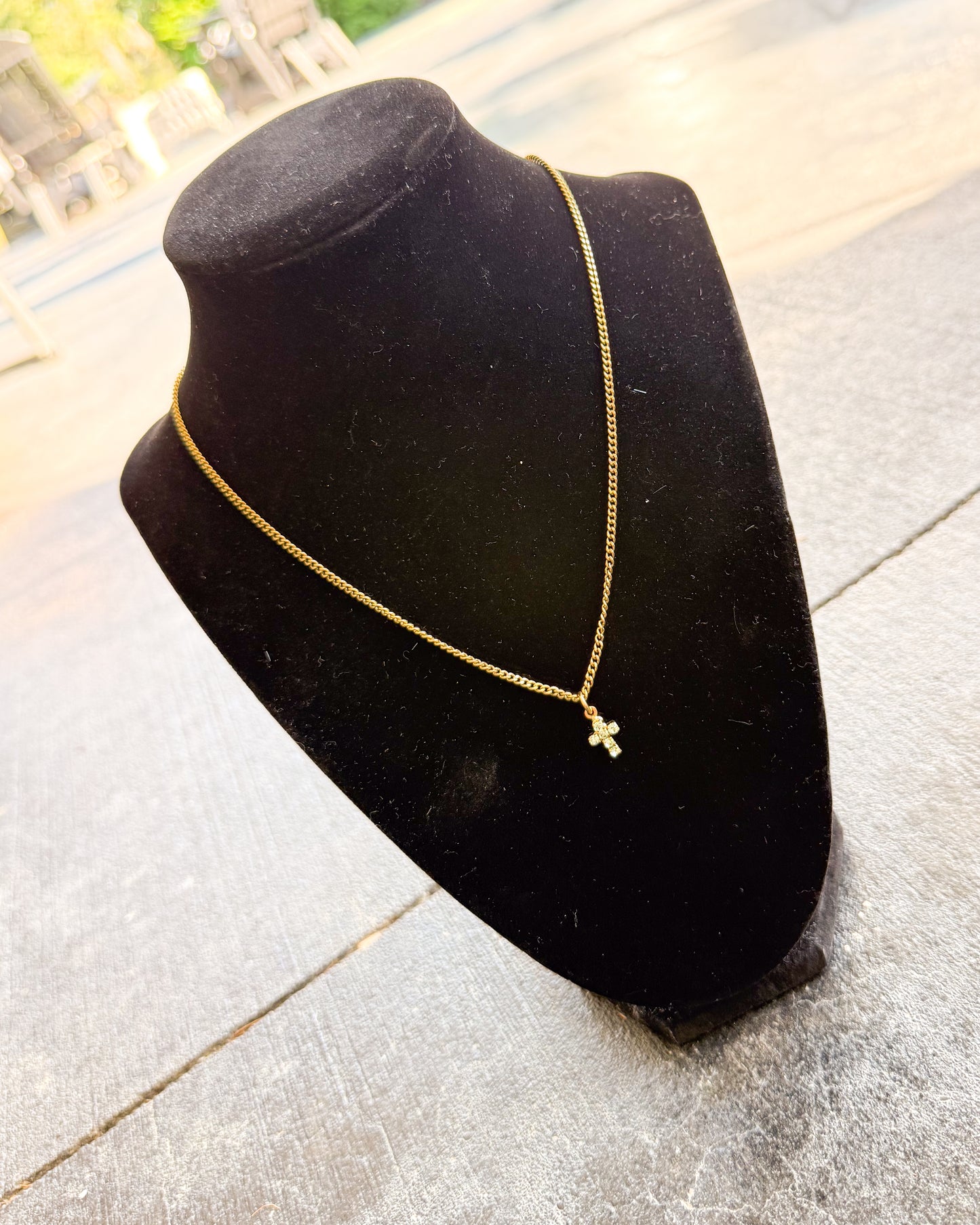 Single Mini Cross Necklace