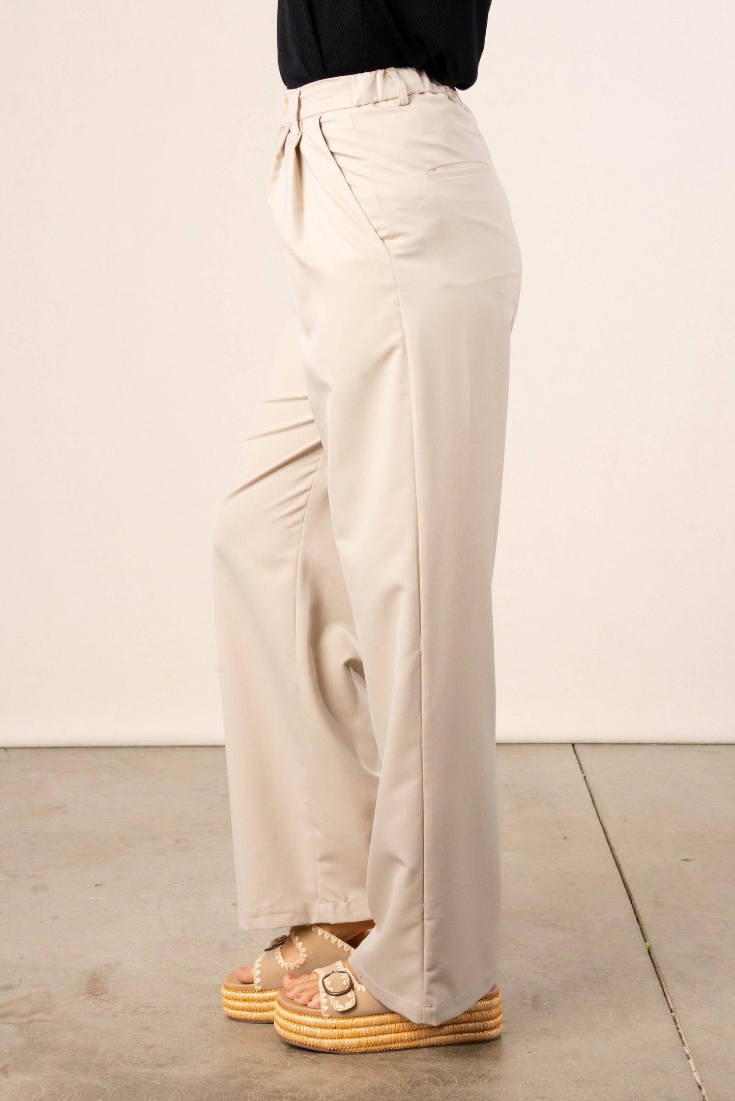 Twill Wide Leg Pants
