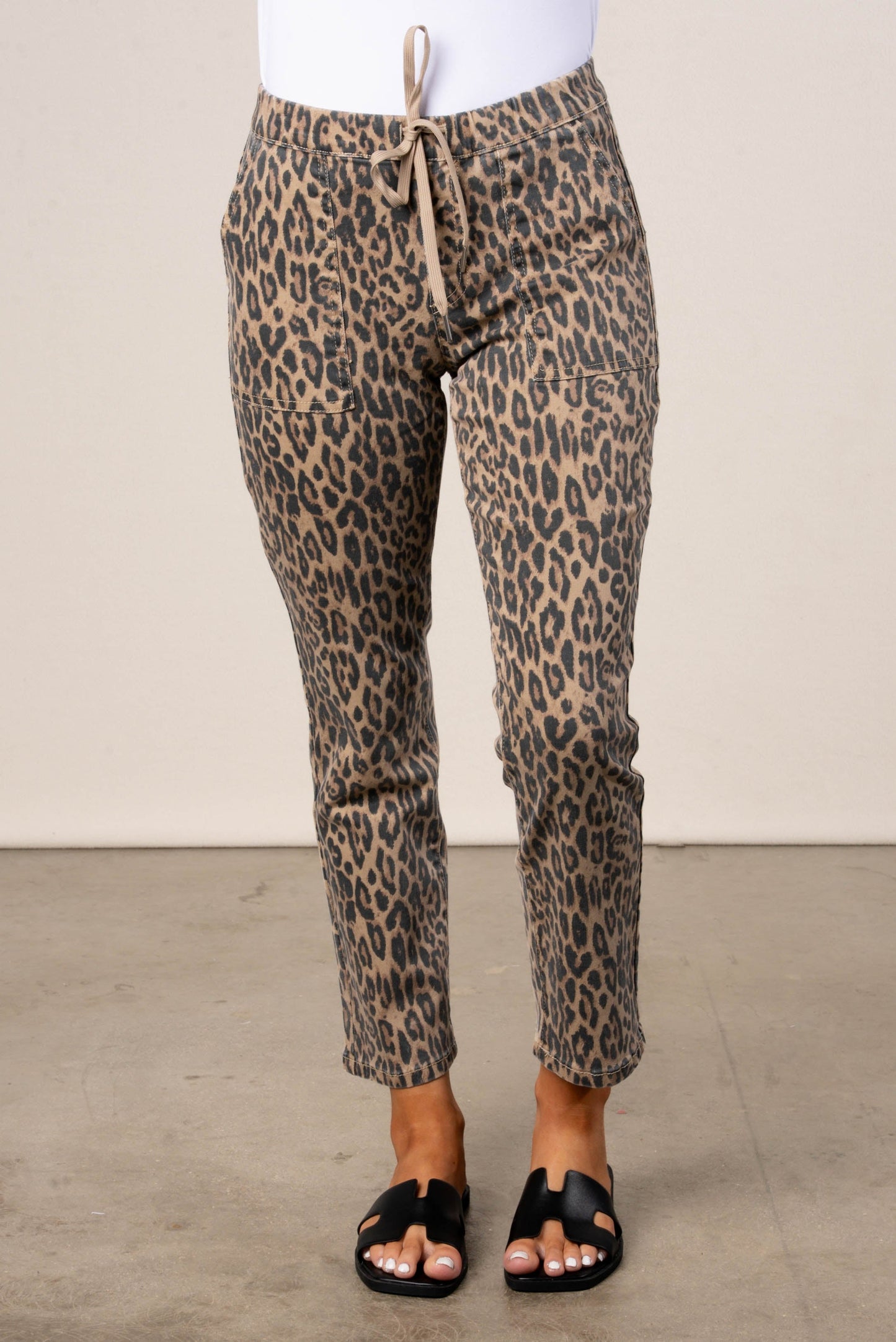 Leopard Denim Pants