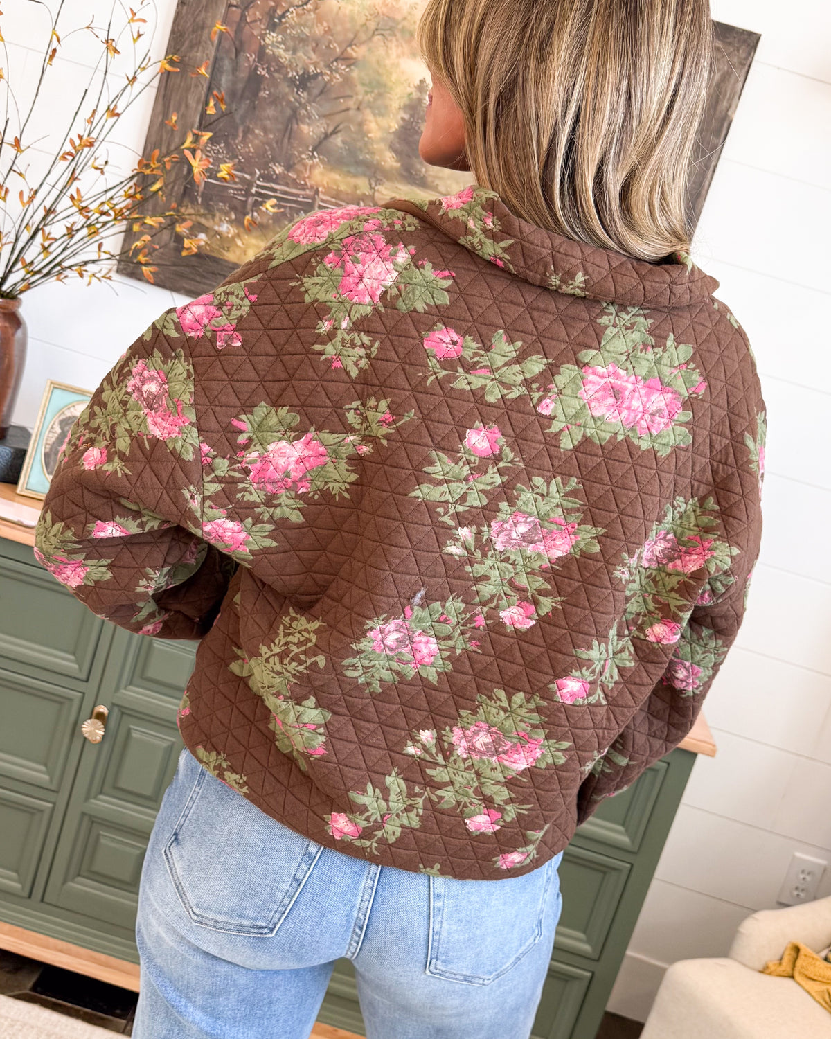 Rosewood Floral Quilted Jacket