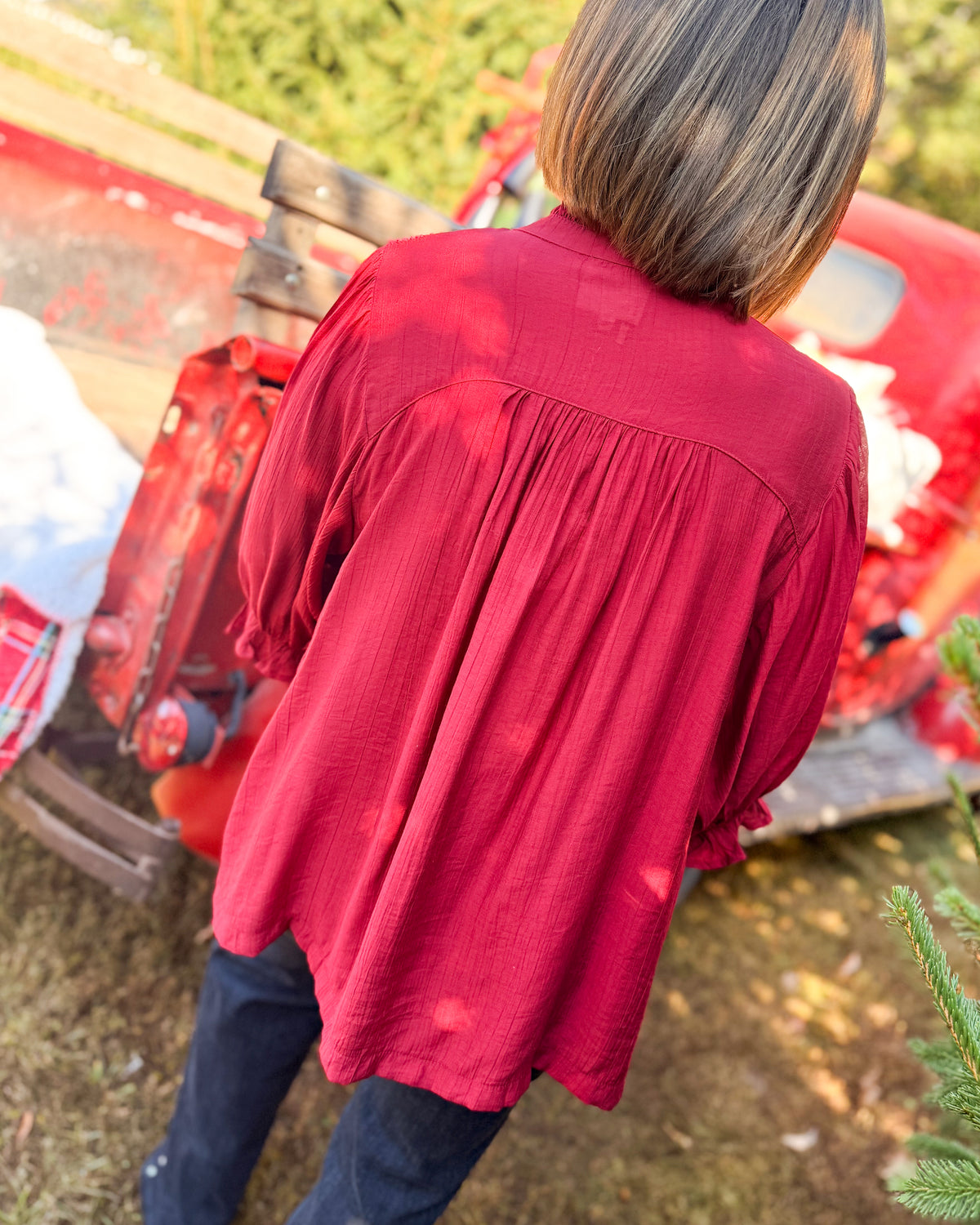 Gather Together Smocked Yoke Blouse