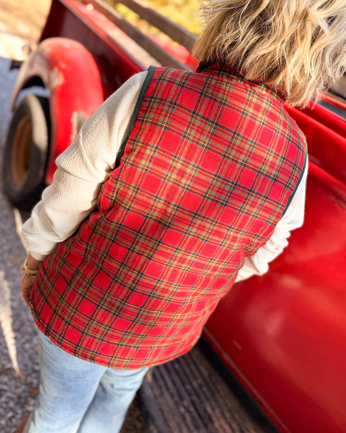 Soft Timber Plaid Flannel Vest