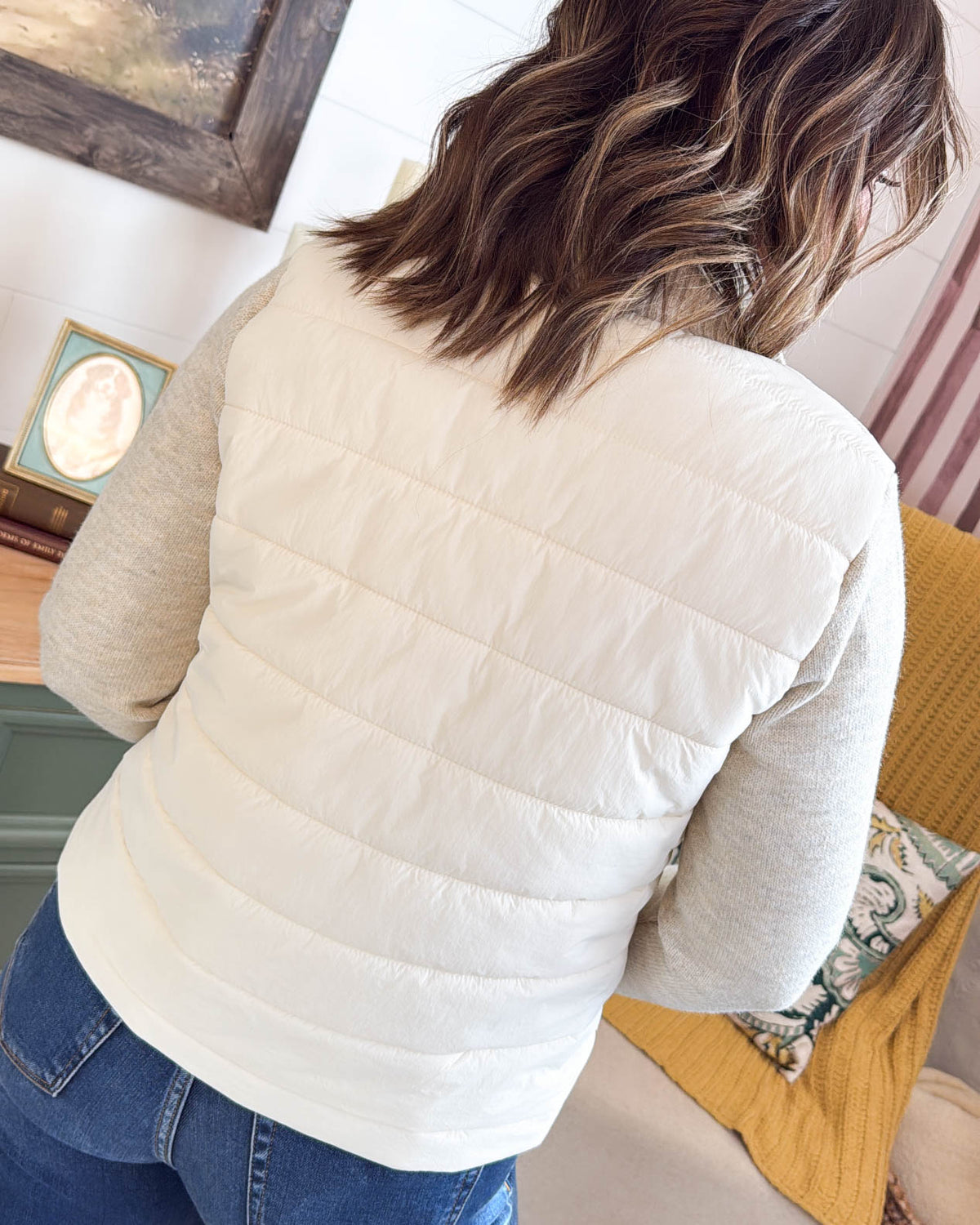 Frosty Mornings Knit Sleeve Puffer Jacket - Oatmeal