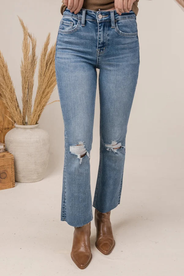 VERVET Denim | Jolene High Rise Crop Flare Jeans