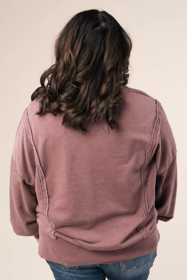 Mineral Washed Half Snap Pullover
