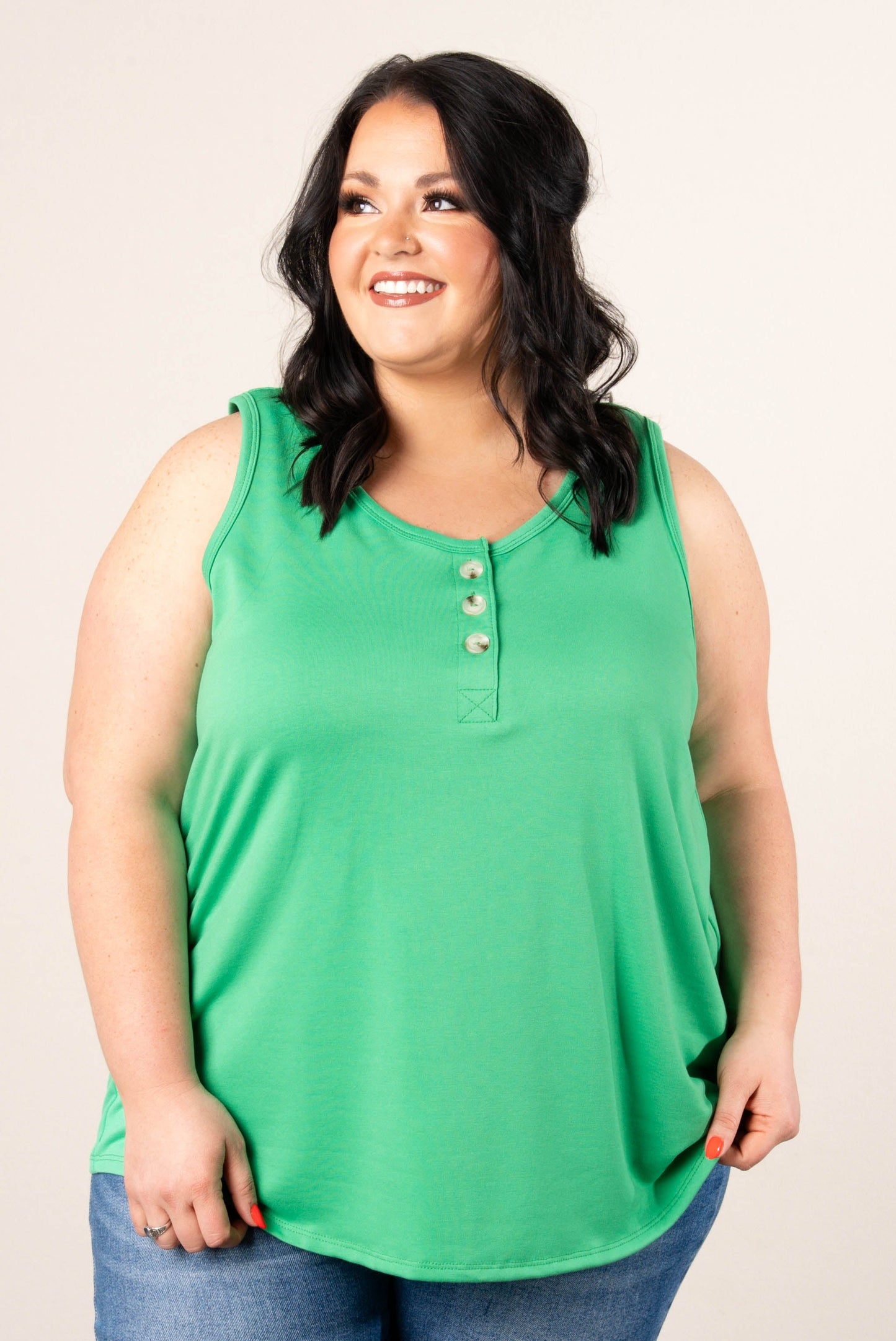 Relaxed Fit Henley Tank *Final Sale*