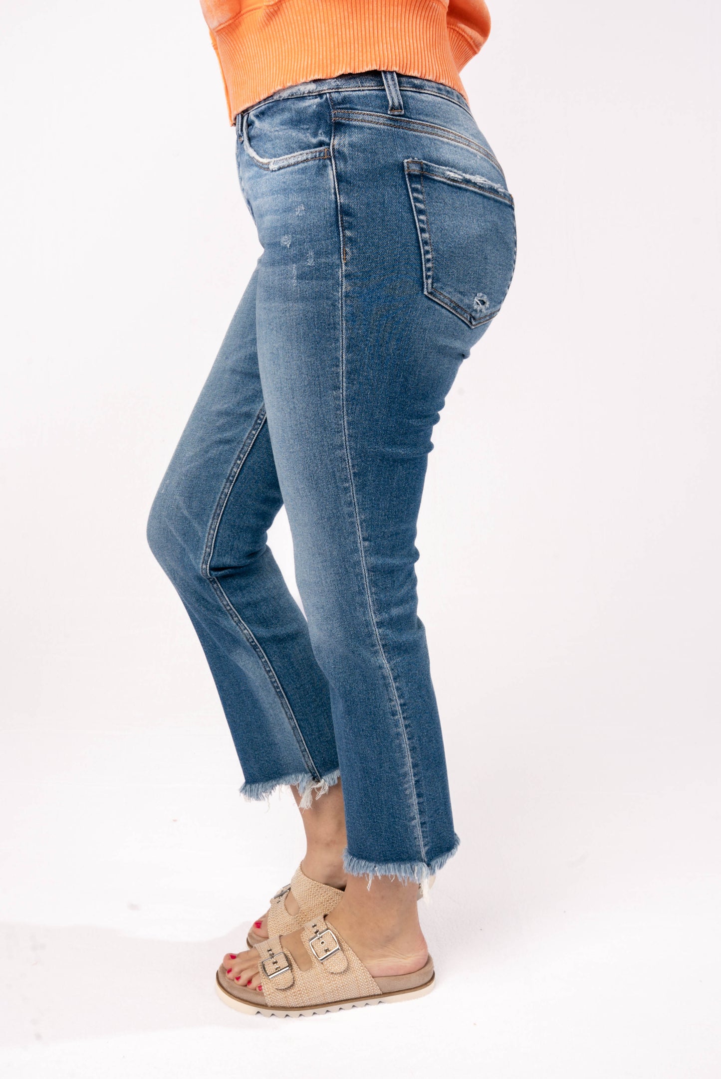 Flying Monkey | Catherine Mid Rise Crop Jeans