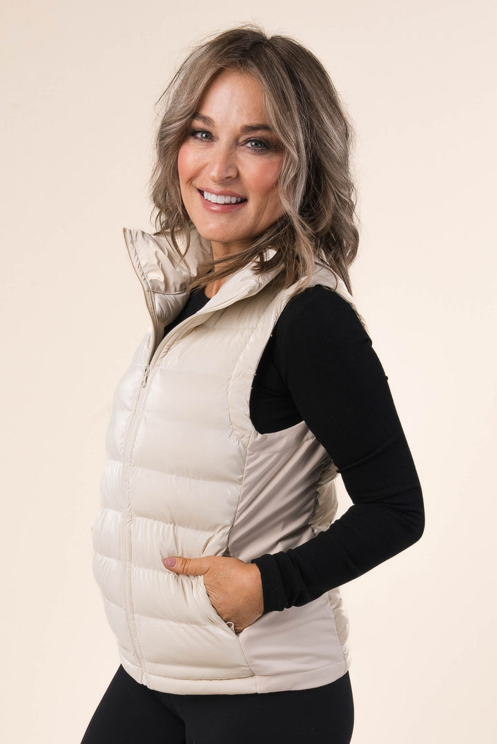 High Neck Puffer Vest