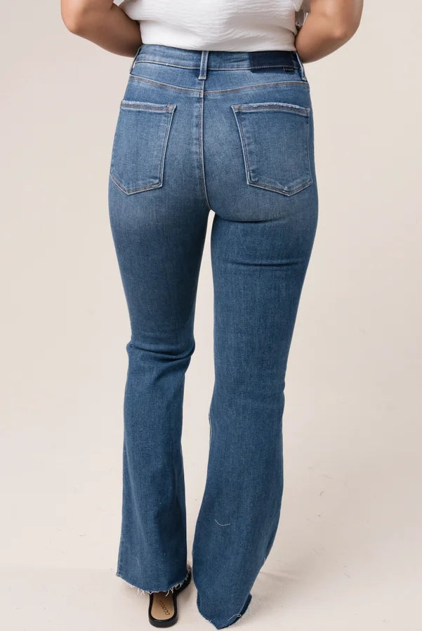 Risen High Rise Bootcut Jeans Dark Wash
