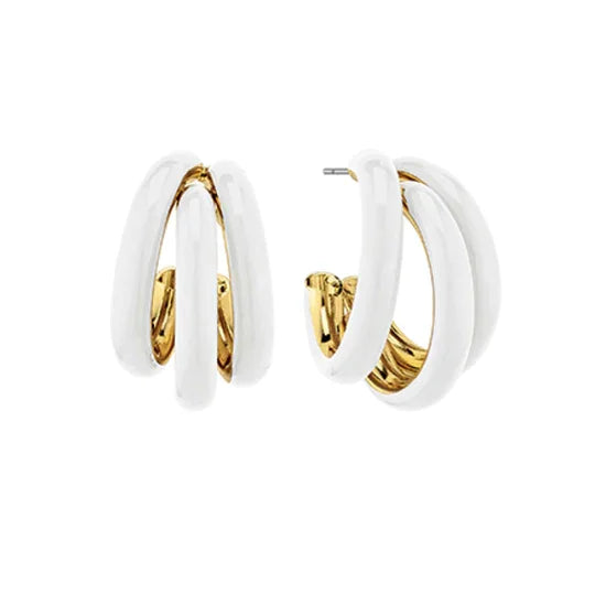 Hollow Epoxy Layered Hoop Earrings