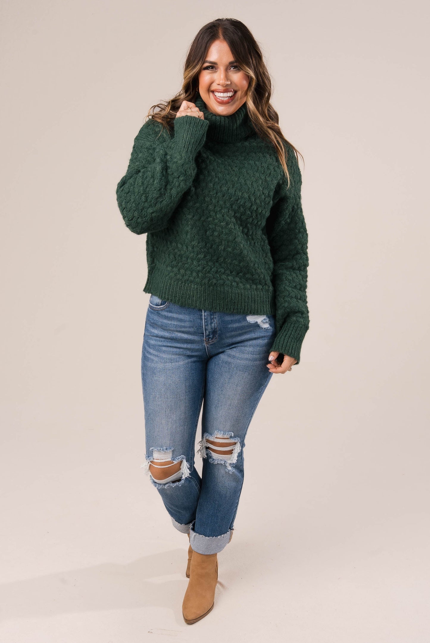 Basketweave Turtleneck Sweater *Final Sale*