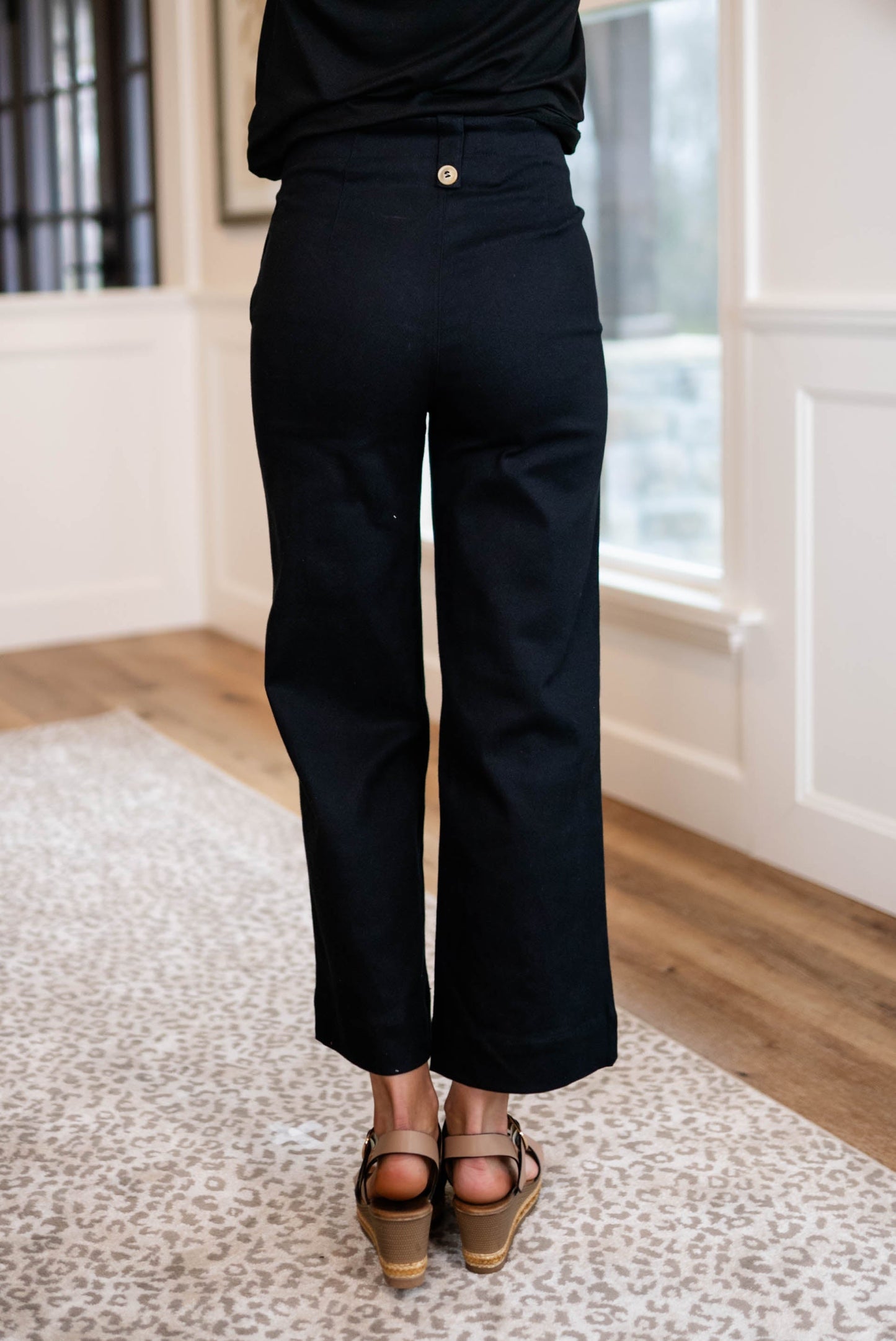 High Waist Wide Leg Crop Pants