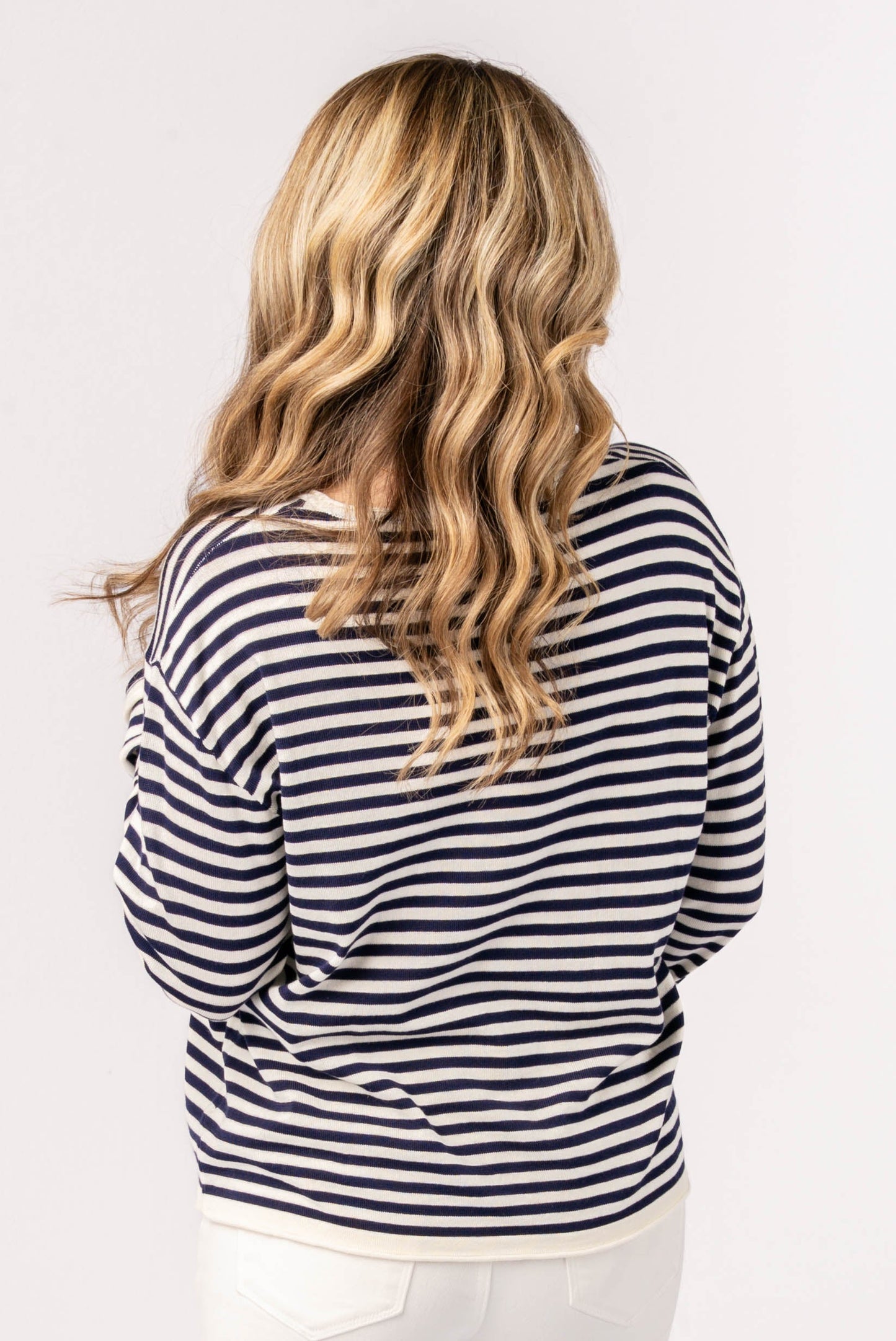 Striped Rolled Hem Sweater