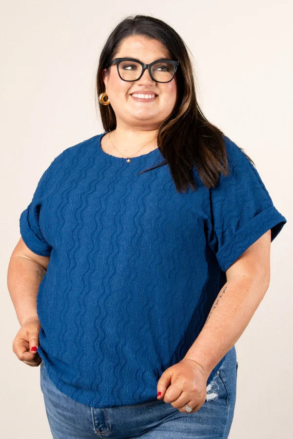 Raised Wavy Knit Dolman Top *Final Sale*