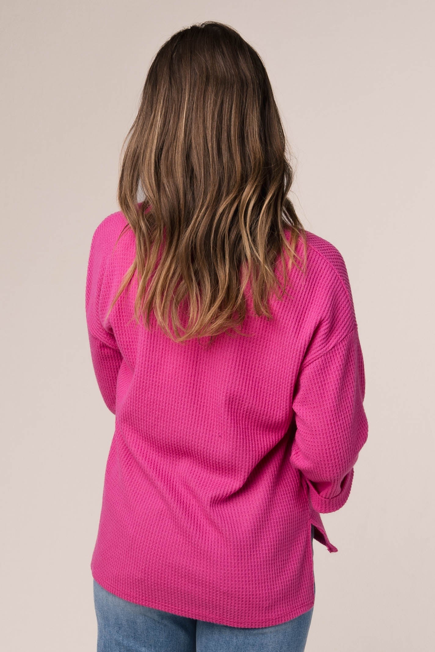 Waffle Knit Henley Top *Final Sale*