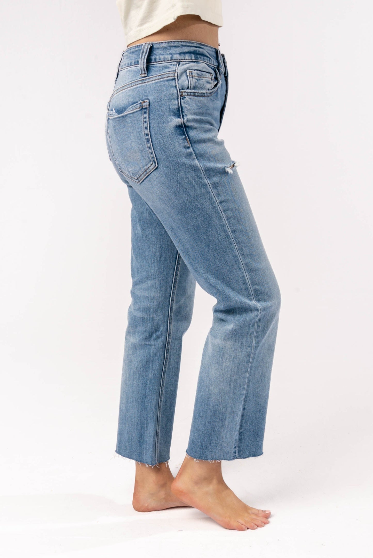 Flying Monkey High Rise Crop Straight Leg Jeans {Restock}