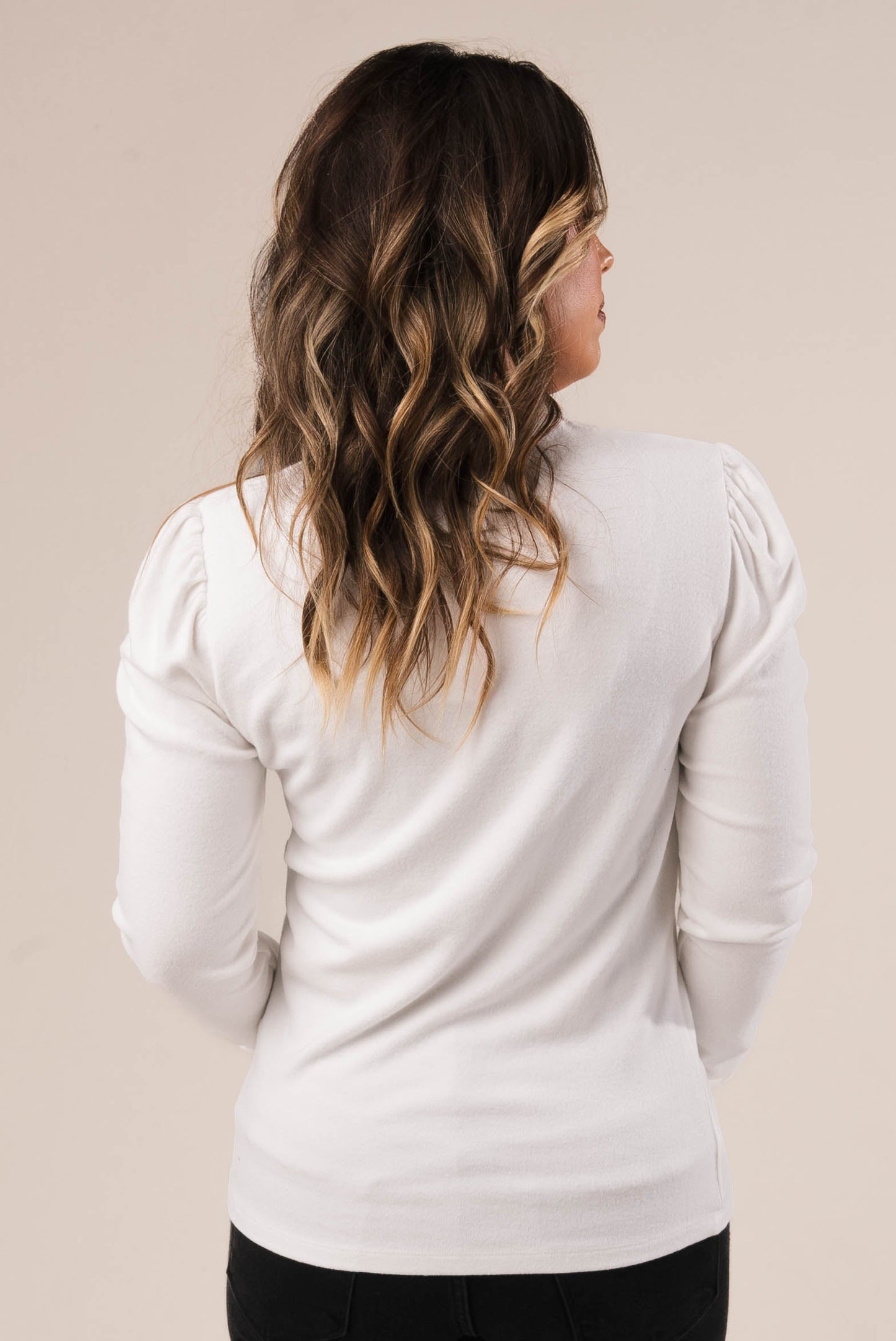 Brushed Puff Shoulder Top