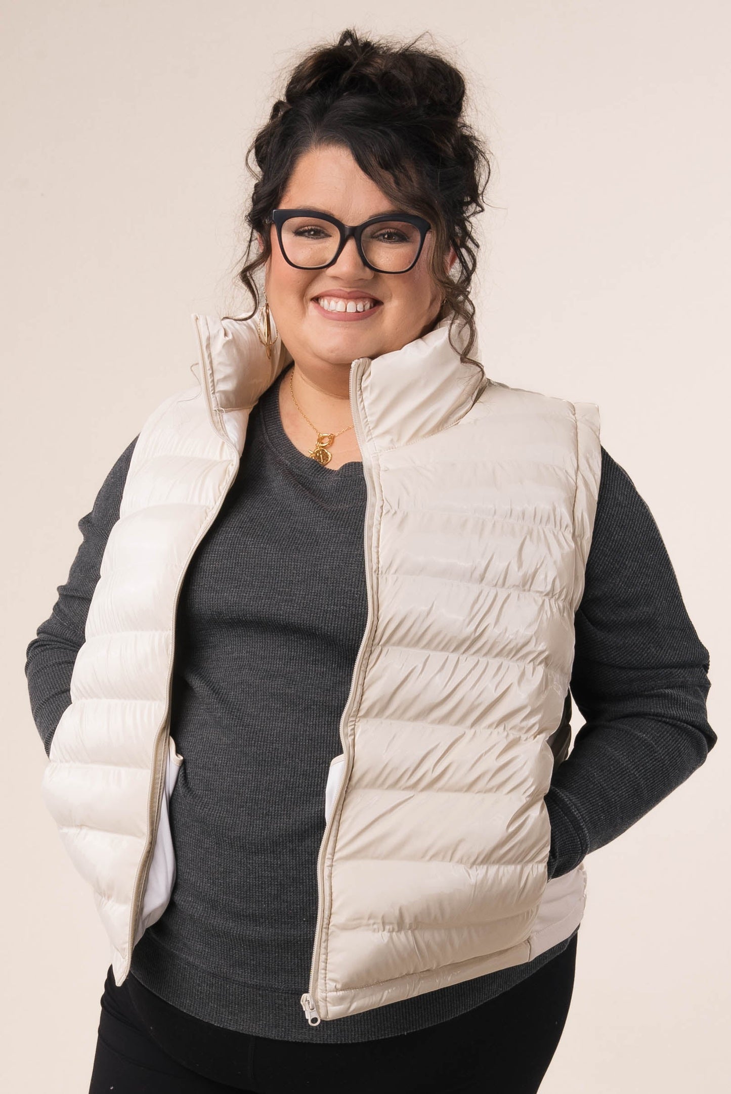 High Neck Puffer Vest