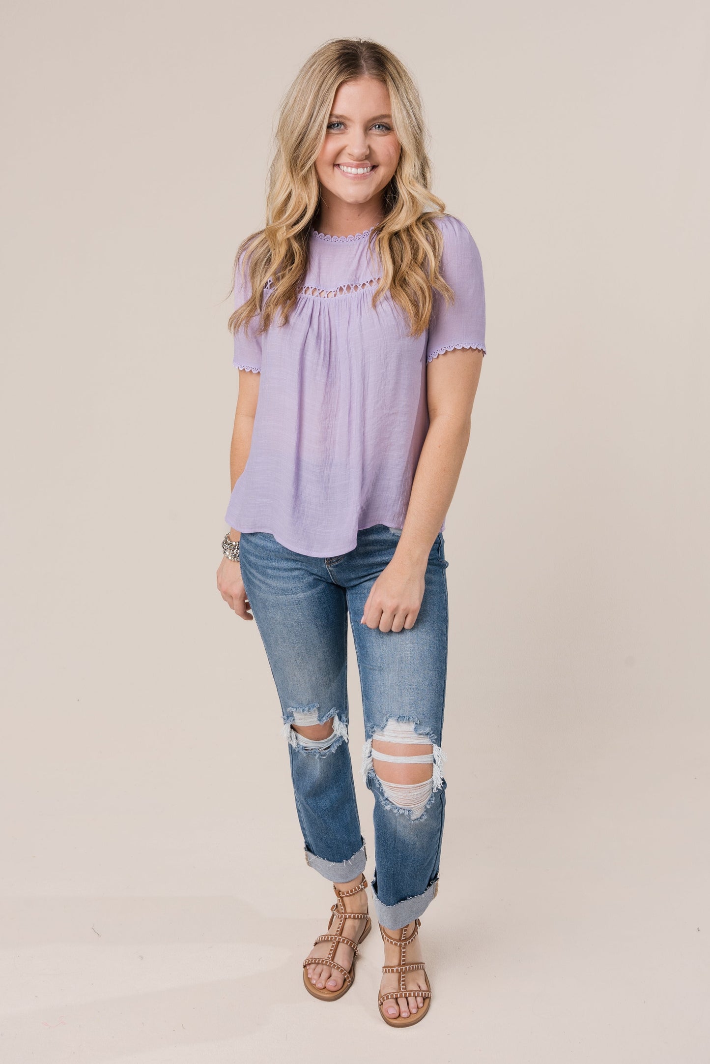 Lace Trimmed Blouse *Final Sale*