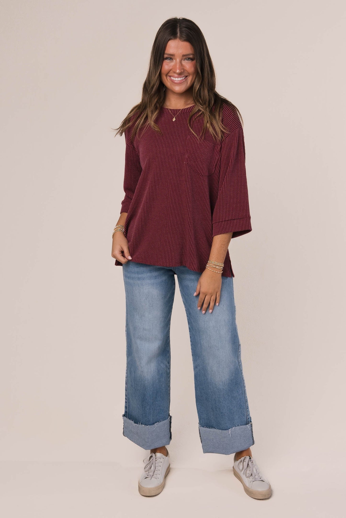 Ribbed Dolman Pocket Top *Final Sale*