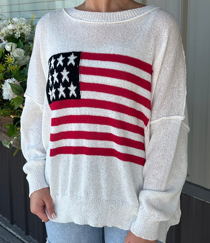 Lightweight USA Flag Sweater *Final Sale*