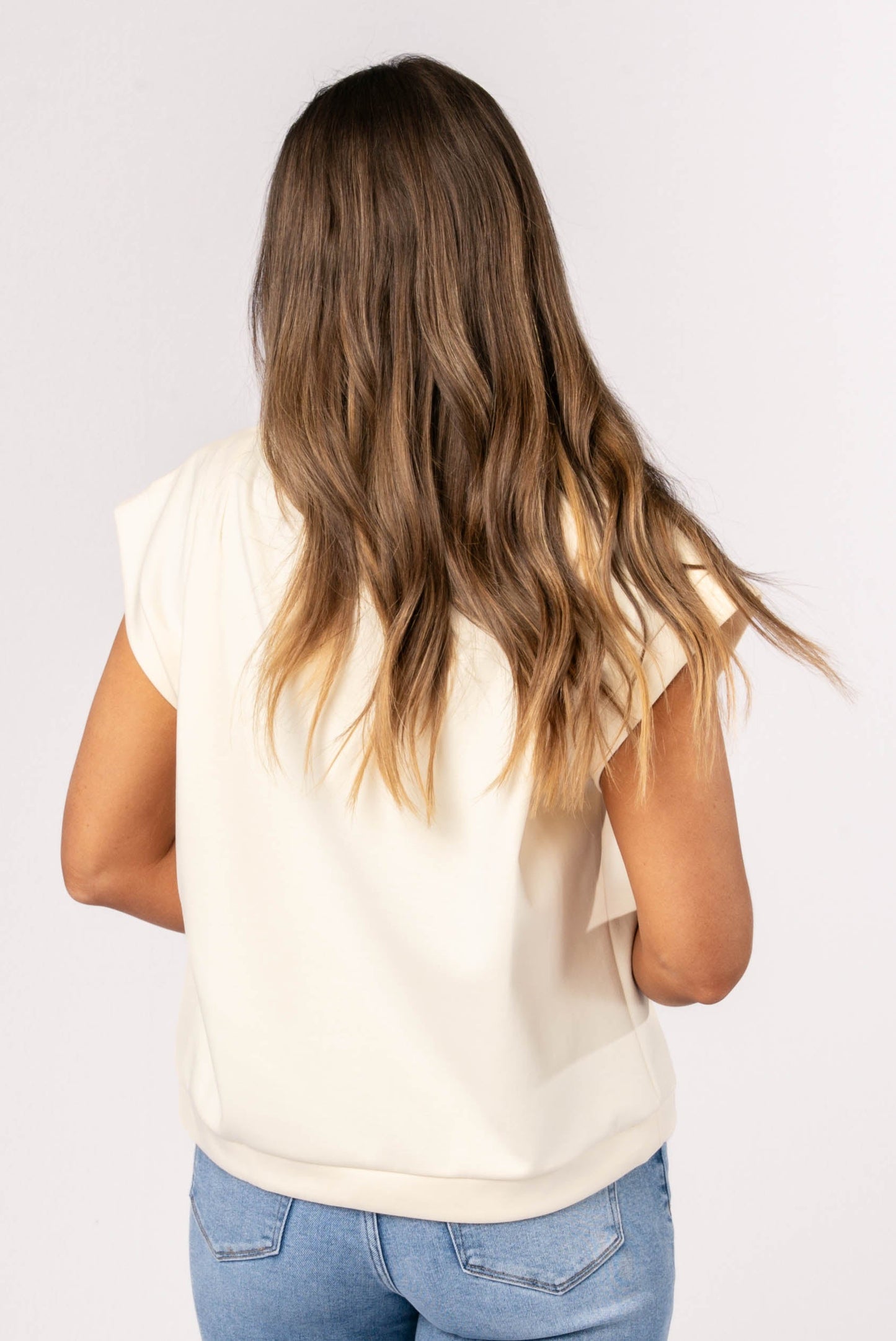 Cap Sleeve Drawstring Waist Top