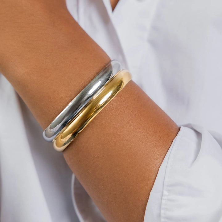 Twin Two Tone Cuff Bracelet