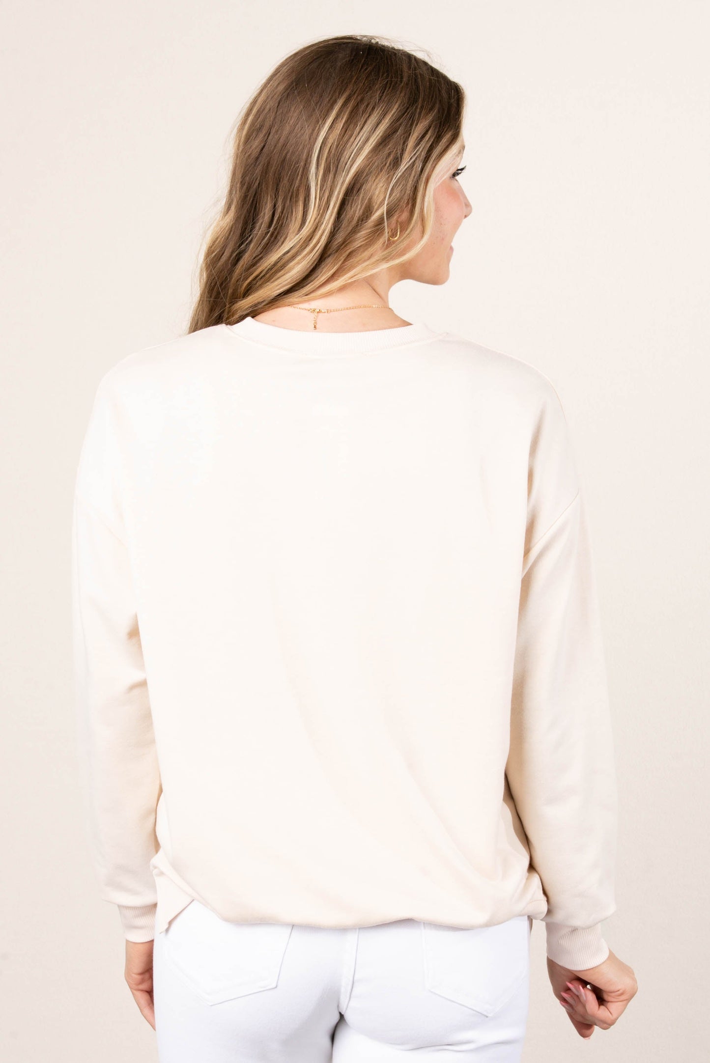 Happy Chenille Patch Graphic Pullover