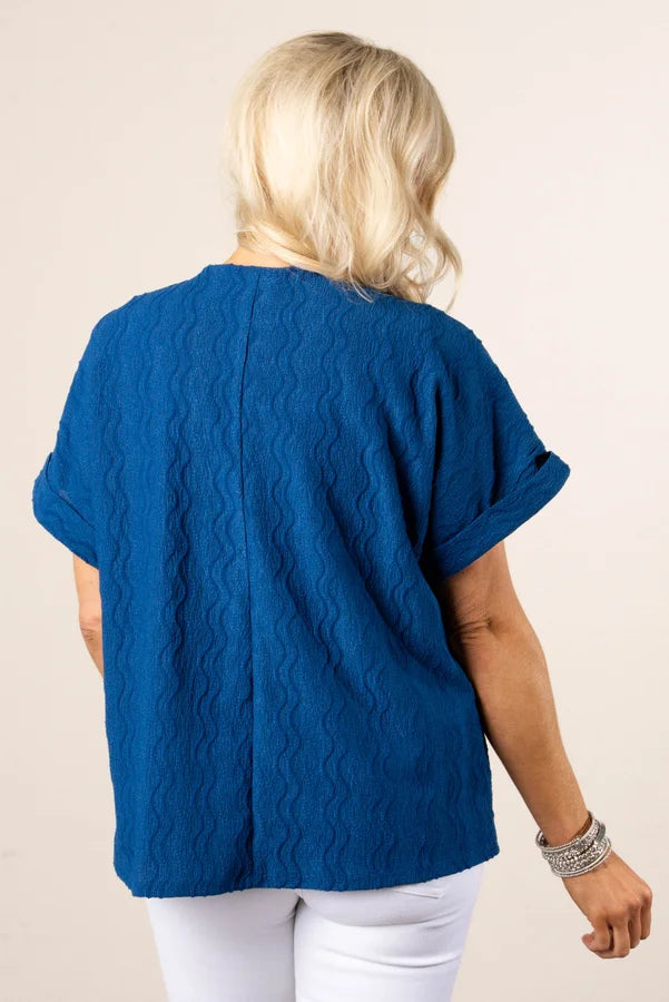 Raised Wavy Knit Dolman Top *Final Sale*