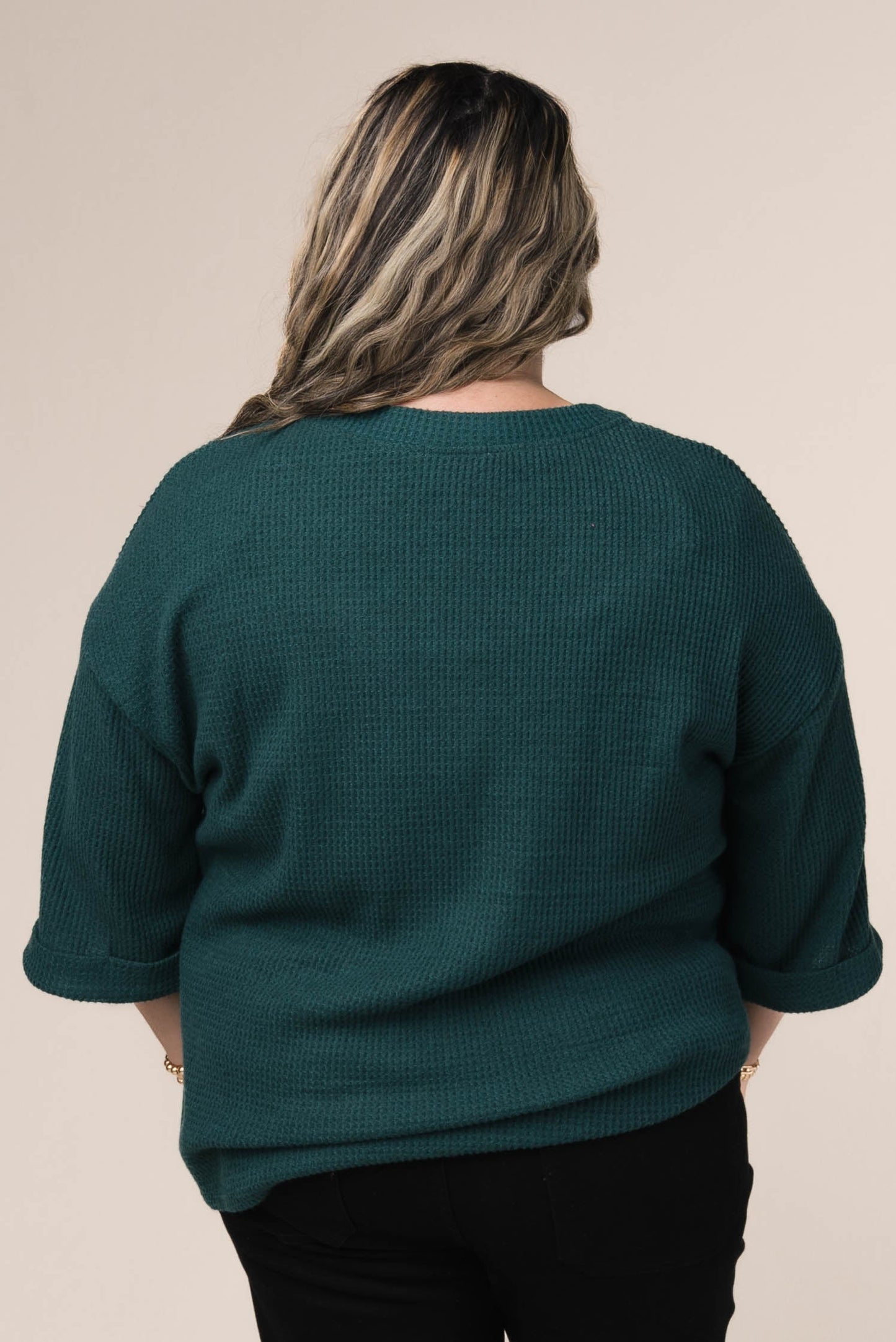 Waffle Knit Henley Top *Final Sale*