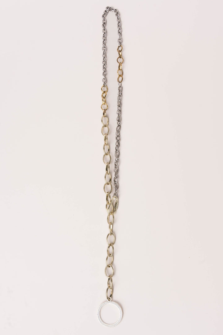 Mixed Chain Lariat Pendant Necklace