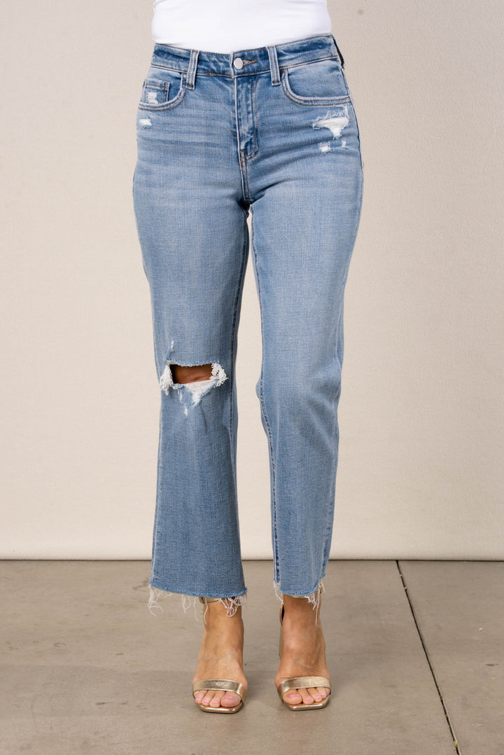 Flying Monkey | Angela High Rise Crop Wide Leg Jeans