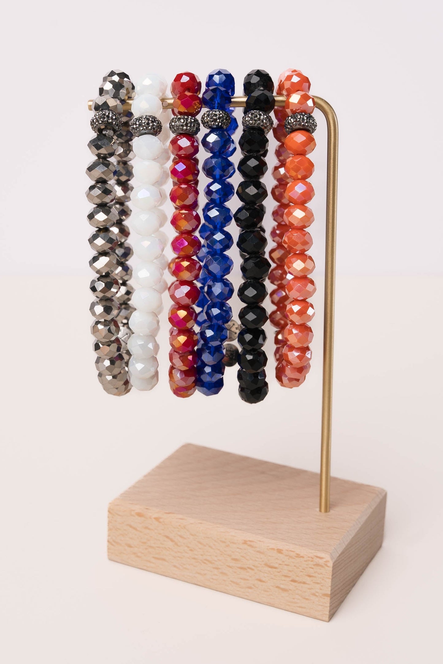 Glass Bead + Charm Bracelet