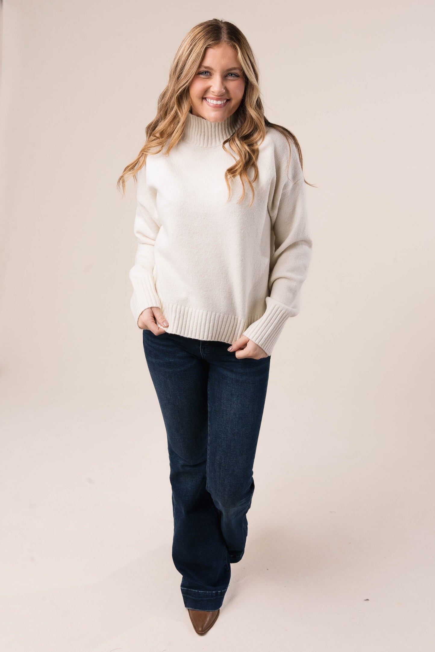 Marled Knit Mock Neck Sweater *Final Sale*
