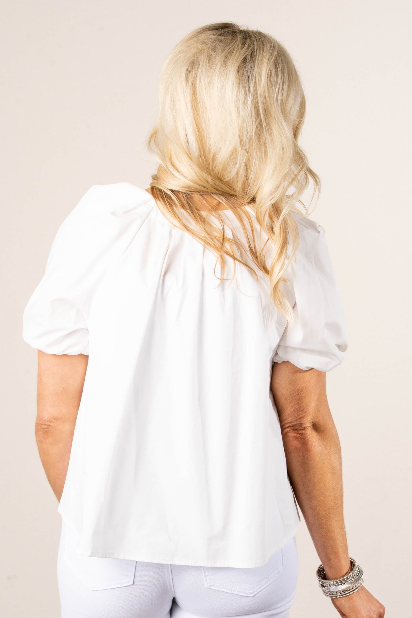 Pleat Detail Split Neck Top *Final Sale*