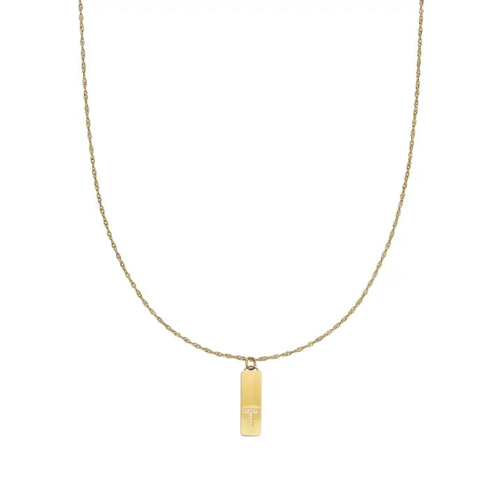 Initial Bar Pendant Necklace