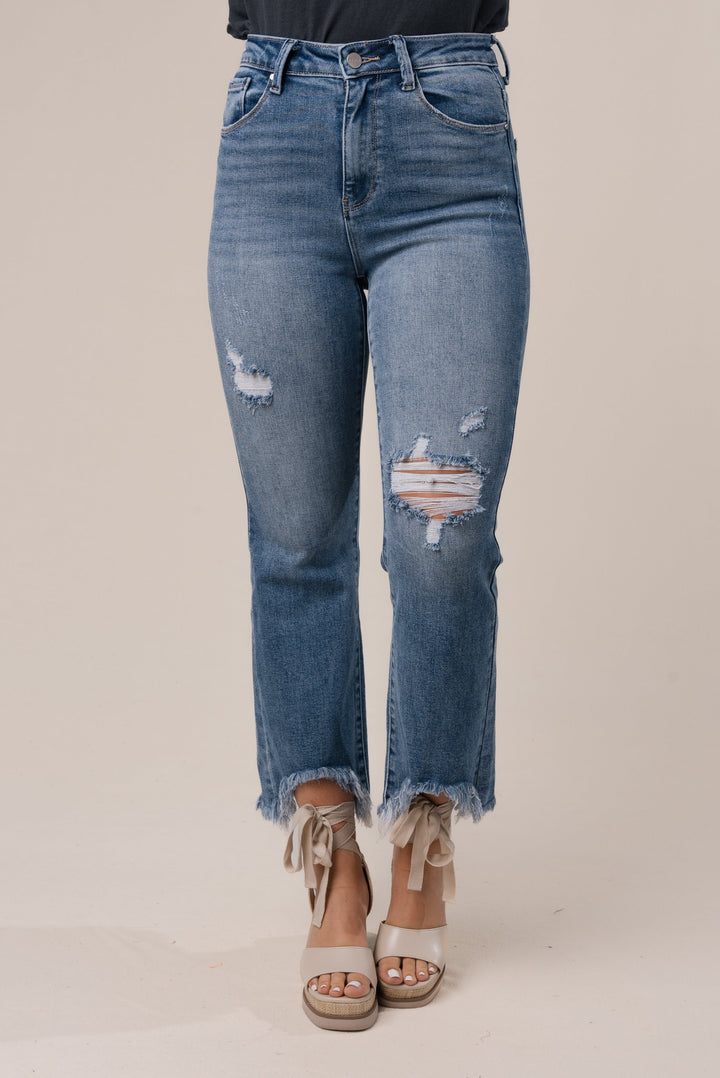 Risen Denim | Nova High Rise Crop Bootcut Jeans