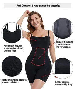 SHAPERX Mid Thigh Seamless Bodysuit