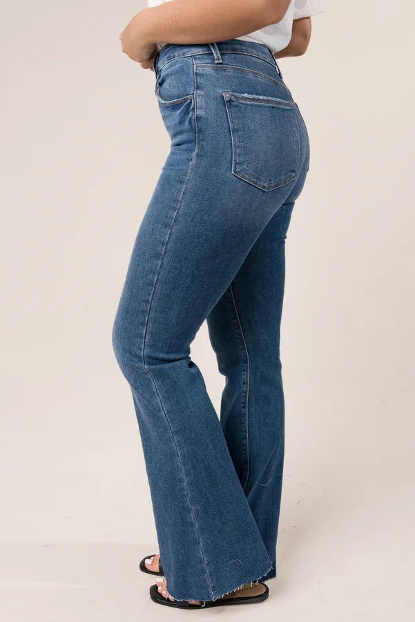 Risen High Rise Bootcut Jeans Dark Wash