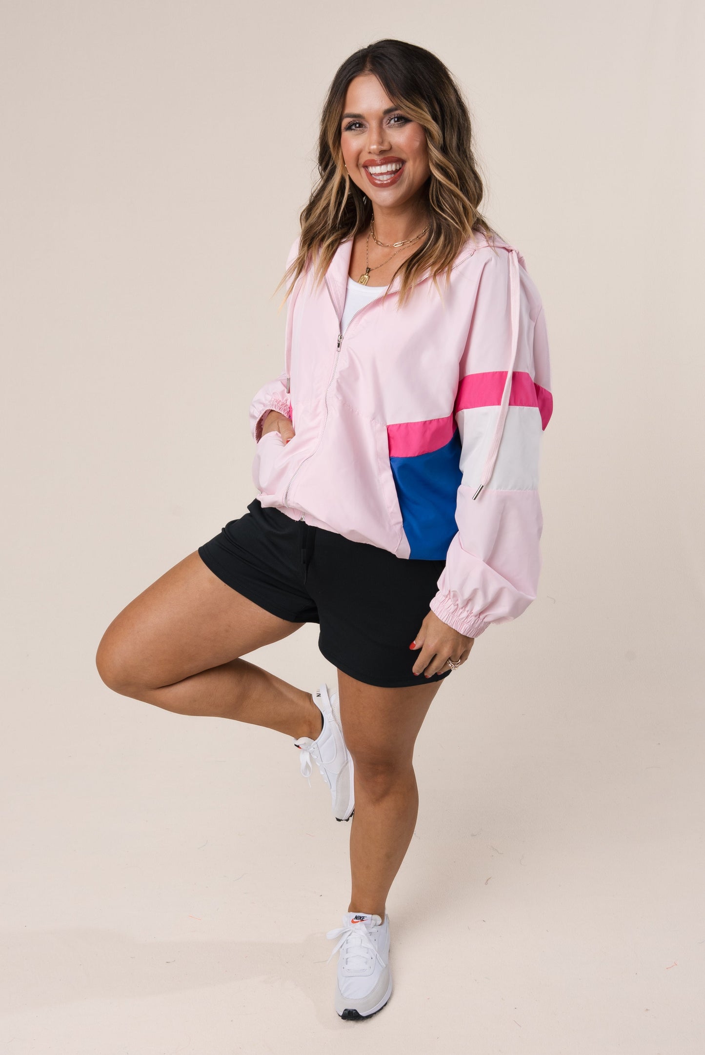 Color Block Hooded Windbreaker *Final Sale*