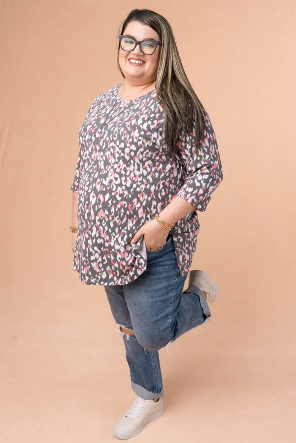 Leopard Top Stitch Top *Final Sale*