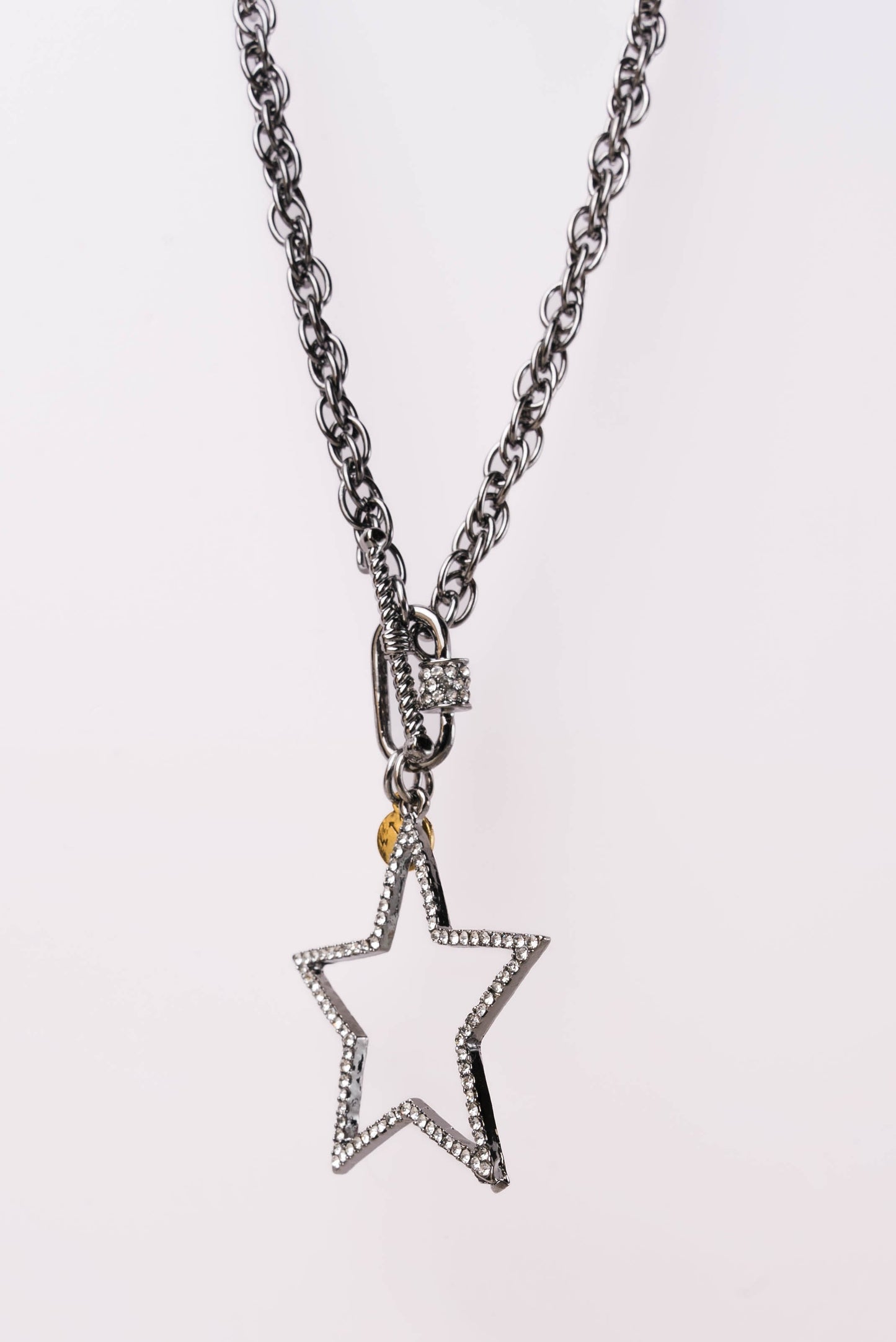 CZ Star Pendant Carabiner Necklace